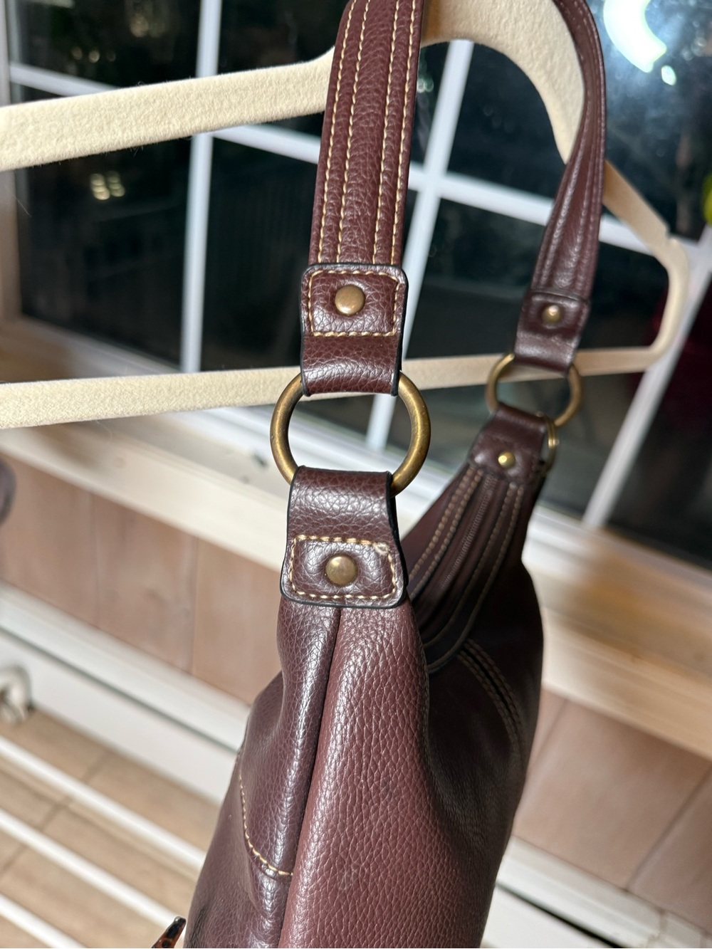Vntg Rosetti Y2K Brown Hobo shoulder Purse - Picture 5 of 9
